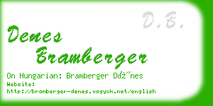 denes bramberger business card